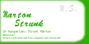 marton strunk business card